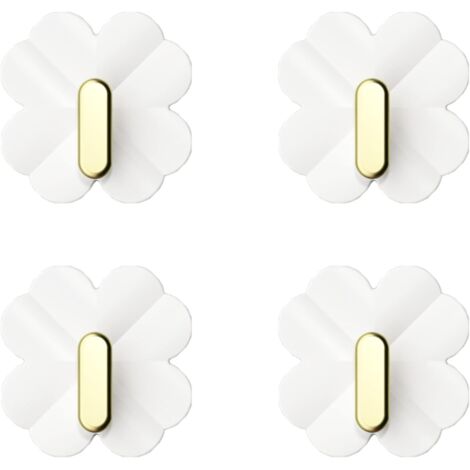 Selbstklebender Haken in Form eines vierblättrigen Kleeblatts, kein Bohren erforderlich, für Türen, Wände und Schränke, eleganter Halter