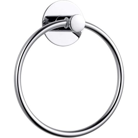 Selbstklebender Handtuchring für Badezimmer, starker Handtuchring, Edelstahl, Chrom, 2 Stück