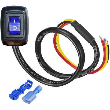 Selbstklebender Kippschalter mit Klemmenblock, EIN/AUS DC 12 V/10 A, 24 V/5 A, DIY-Kippschalter, blaue LED