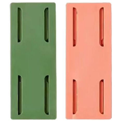Selbstklebender Steckdosenleistenhalter ohne Bohren – Schreibtisch-Organizer mit Schiebeschiene – Transparentes ABS [40/80 g, 10 x 4 x 1 cm] – 2er-/4er-Pack (Blau/Weiß/Grün)