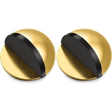 Selbstklebender Türstopper aus Edelstahl, oval, halbmondförmig (gold, 2 Stück)