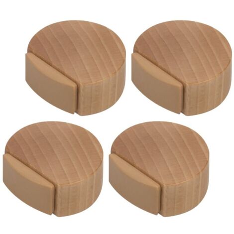 Selbstklebender Türstopper – Türstopper aus Holz für Böden und Parkett – Selbstklebender Türstopper – Dezenter und eleganter Türstopper – 4er-Set (Buche)