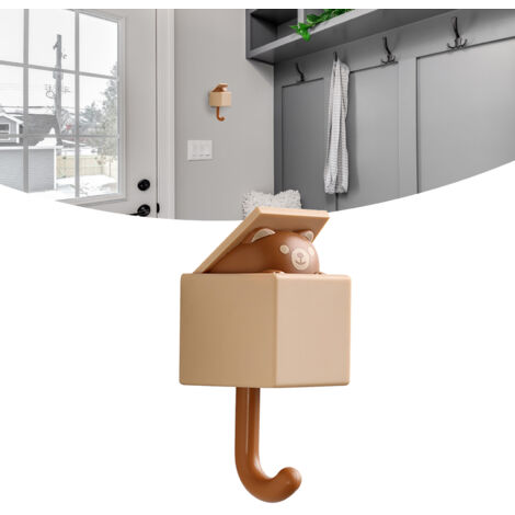 Selbstklebender Wandhaken für Haustiere – Design: Kleiner brauner Bär – ABS – Tragkraft: 1,5 kg – Für Tür, Eingangsbereich, Wohnzimmer