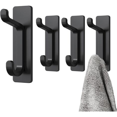 Selbstklebender Wandhaken, Handtuchhalter fürs Bad, Handtuchhaken für die Küche, selbstklebender Kleiderhaken, ohne Bohren, wasserdicht und rostfrei, 4 Stück