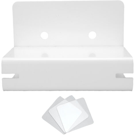 Selbstklebender, wandmontierter Zahnbürstenhalter mit Kabelmanagement – Aufbewahrungsorganizer aus Acryl – Weiß – Platzsparendes Badezimmer