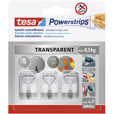 Selbstklebendes Häkchen Powerstrips S, Transparent