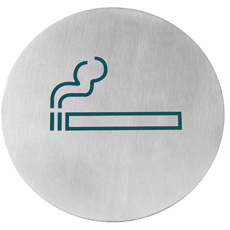 Selbstklebendes Hinweisschild FÜR RAUCHER, Edelstahl, Durchmesser 160mm - Hendi 663820