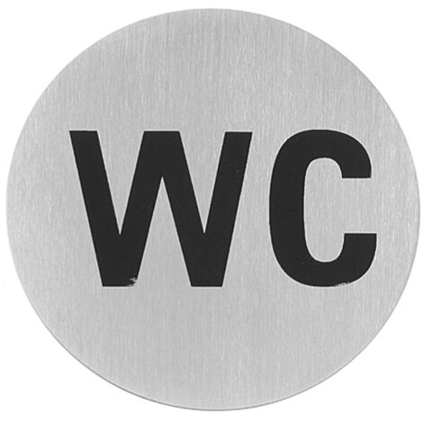 Selbstklebendes Hinweisschild für Toilettentüren, Edelstahl, Durchmesser 75mm - Hendi 663622