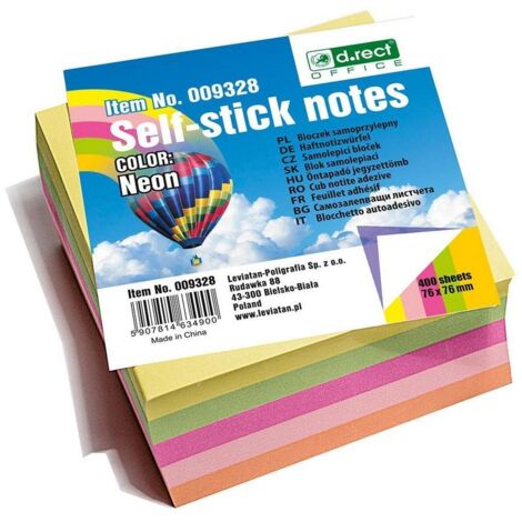 Selbstklebendes Pad 76x76mm Neon D.RECT