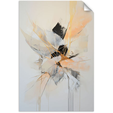 Selbstklebendes Poster – Wandsticker Abstrakte Formen in Beige und Orange 20x30 cm