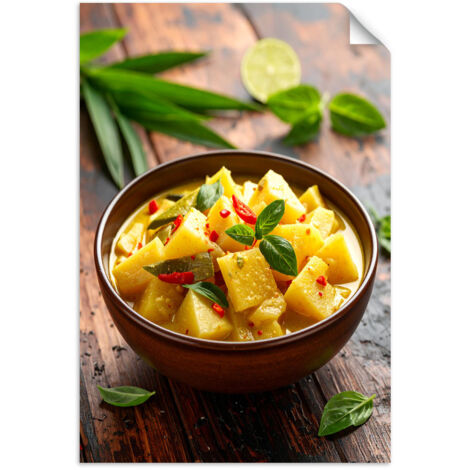 Selbstklebendes Poster – Wandsticker Bambus-Curry-Schüssel 100x150 cm