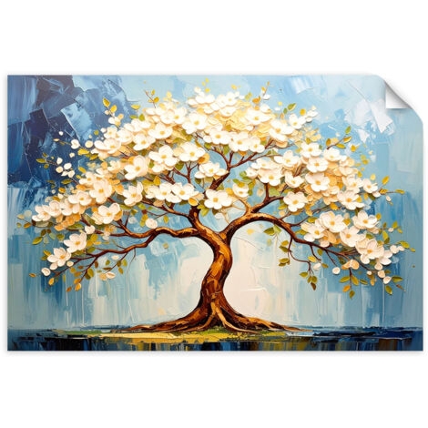 Selbstklebendes Poster – Wandsticker Baum des Lebens Blühende Zweige 60x40 cm