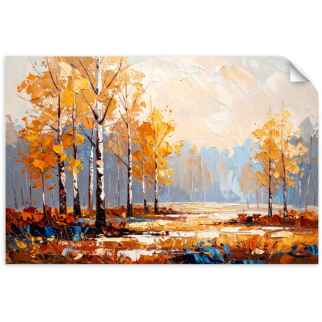 Selbstklebendes Poster – Wandsticker Birkenwald 120x80 cm