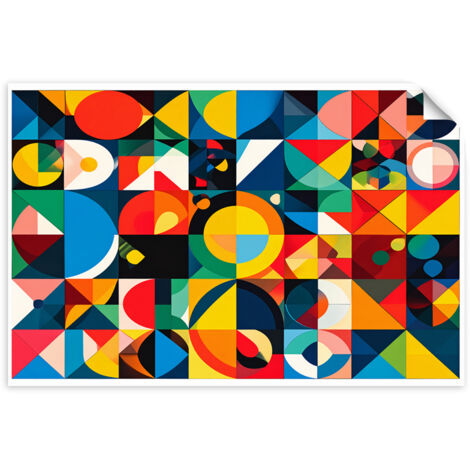 Selbstklebendes Poster – Wandsticker Bunte abstrakte Formen 60x40 cm