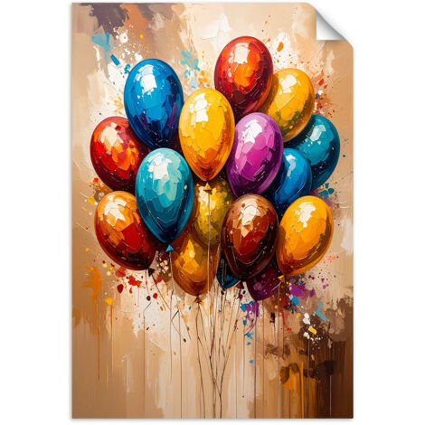 Selbstklebendes Poster – Wandsticker Bunte Luftballons Abstrakt 40x60 cm