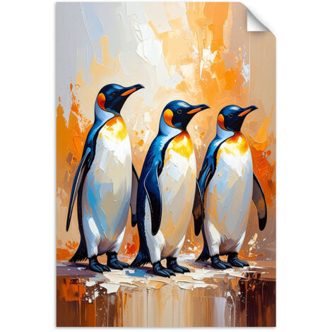 Selbstklebendes Poster – Wandsticker Bunte Pinguine Vögel 20x30 cm