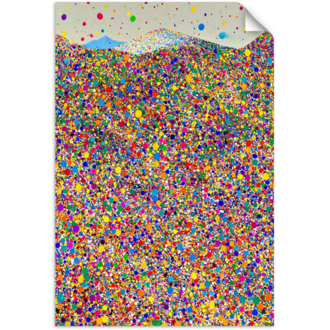 Selbstklebendes Poster – Wandsticker Bunte Punkte Abstraktion 40x60 cm