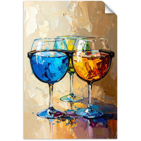 Selbstklebendes Poster – Wandsticker Cocktailgläser 60x90 cm
