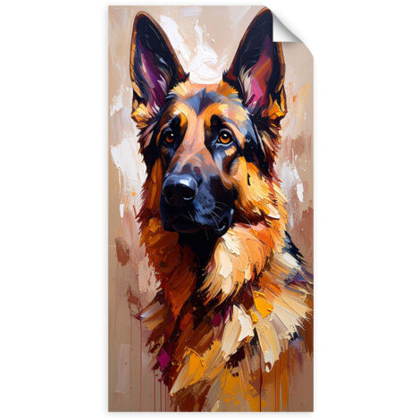 Selbstklebendes Poster – Wandsticker Deutscher Schäferhund Tiere 50x100 cm