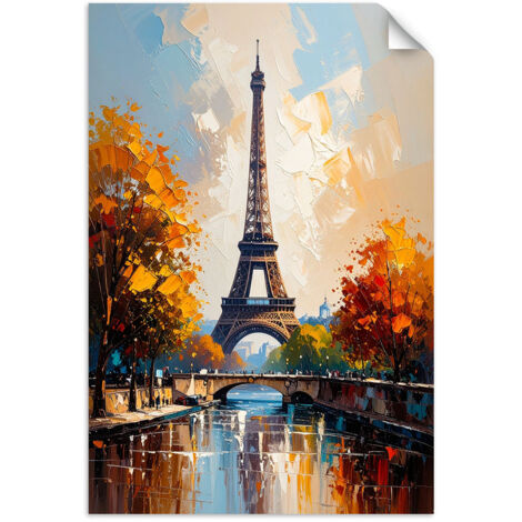 Selbstklebendes Poster – Wandsticker Eiffelturm Paris Herbstlandschaft 30x45 cm