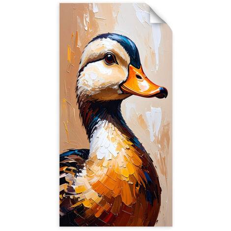 Selbstklebendes Poster – Wandsticker Ente Vogel Tier 50x100 cm