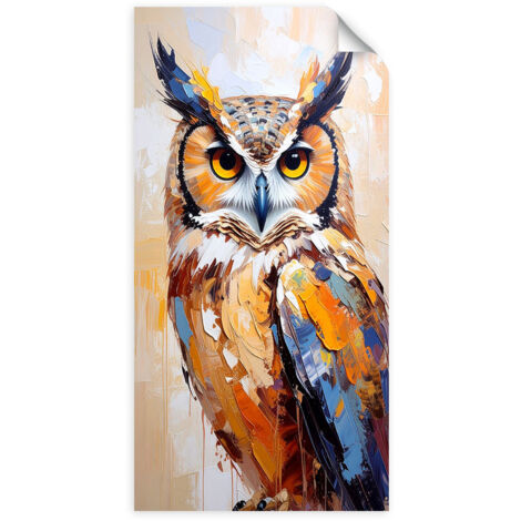 Selbstklebendes Poster – Wandsticker Eule Vogel Natur-Imitation 50x100 cm