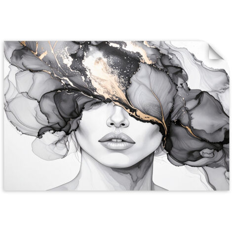 Selbstklebendes Poster – Wandsticker Frau Abstraktion 60x40 cm