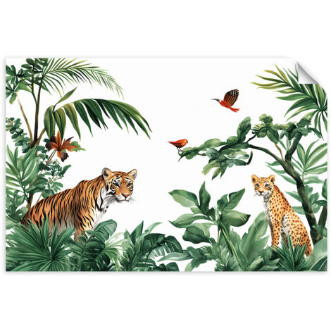Selbstklebendes Poster – Wandsticker Frau mit Früchten auf dem Kopf 120x80 cm