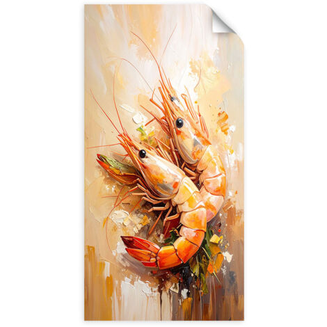 Selbstklebendes Poster – Wandsticker Garnelen Meeresfrüchte Sushi 40x80 cm