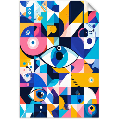 Selbstklebendes Poster – Wandsticker Geometrische Abstraktion Auge Bauhaus 20x30 cm