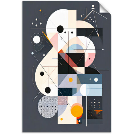 Selbstklebendes Poster – Wandsticker Geometrische Abstraktion Bauhaus 60x90 cm
