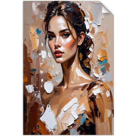 Selbstklebendes Poster – Wandsticker Glamouröses Porträt einer Frau 90x130 cm