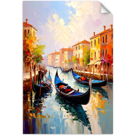 Selbstklebendes Poster – Wandsticker Gondeln in Venedig Italien 60x90 cm