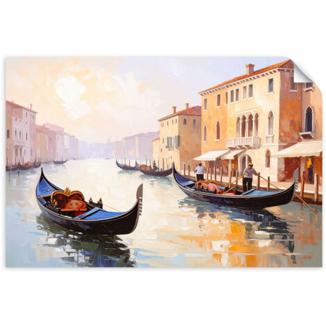 Selbstklebendes Poster – Wandsticker Italien Venedig Gondelansicht 120x80 cm
