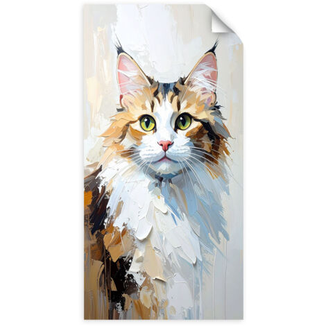 Selbstklebendes Poster – Wandsticker Katze Tier 40x80 cm