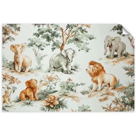 Selbstklebendes Poster – Wandsticker Katze und Hund im Ring 120x80 cm