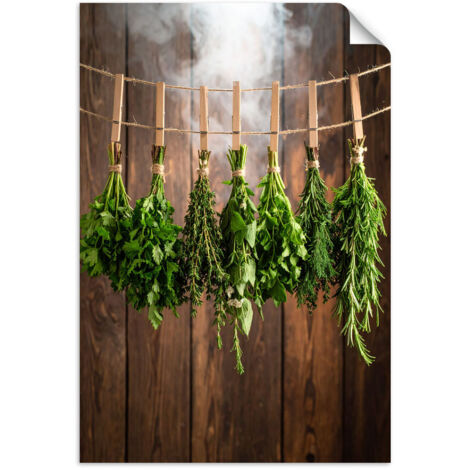 Selbstklebendes Poster – Wandsticker Kräuter Gewürze 70x100 cm