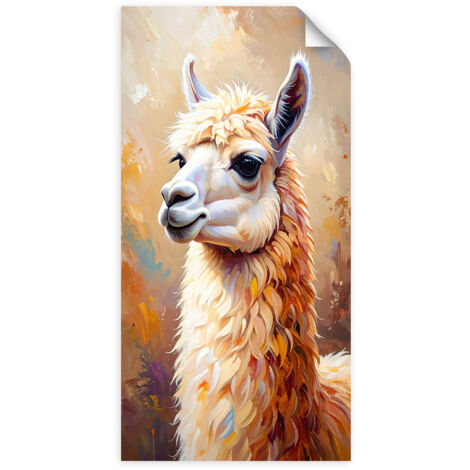 Selbstklebendes Poster – Wandsticker Lama Tier 40x80 cm