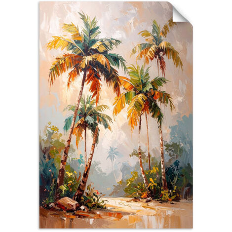 Selbstklebendes Poster – Wandsticker Landschaft Bäume Palmen Dschungel 70x100 cm