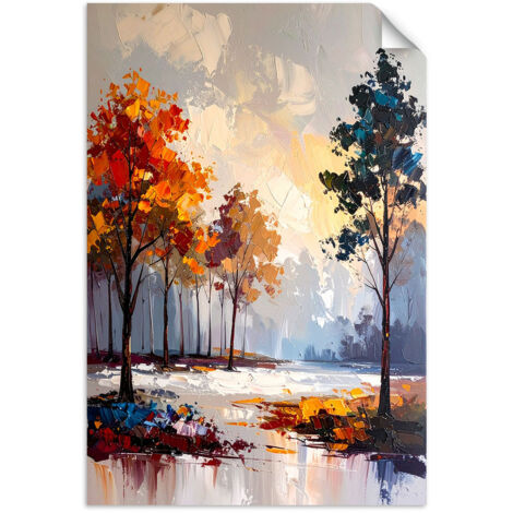 Selbstklebendes Poster – Wandsticker Landschaft Wald Bäume Natur 40x60 cm