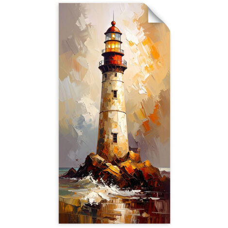 Selbstklebendes Poster – Wandsticker Leuchtturmmalerei 50x100 cm