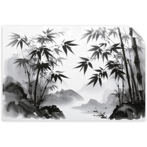 Selbstklebendes Poster – Wandsticker Mädchen mit Blumen Street Art 60x40 cm