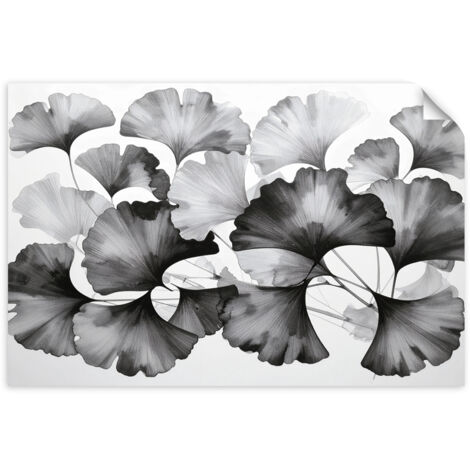 Selbstklebendes Poster – Wandsticker Monstera-Blätter in einer Nische 3D 100x70 cm