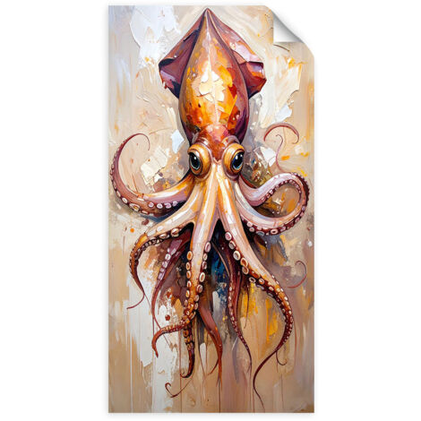 Selbstklebendes Poster – Wandsticker Oktopus Ozean Natur 100x200 cm