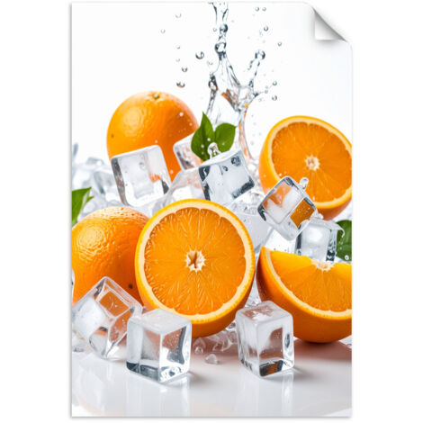 Selbstklebendes Poster – Wandsticker Orangen Eis Obst Natur 60x90 cm