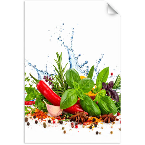 Selbstklebendes Poster – Wandsticker Paprika Pfeffer Rosmarin 60x90 cm