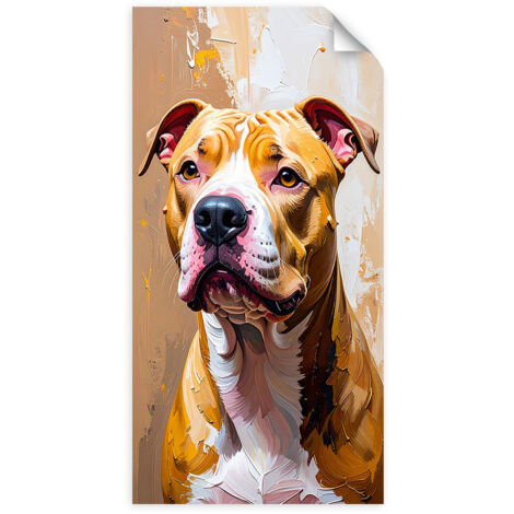 Selbstklebendes Poster – Wandsticker Pitbull-Hund Tier 80x160 cm
