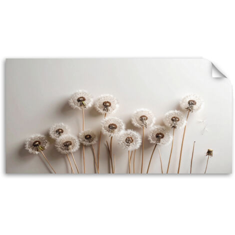 Selbstklebendes Poster – Wandsticker Pusteblumen Pflanzen Boho Beige 80x40 cm