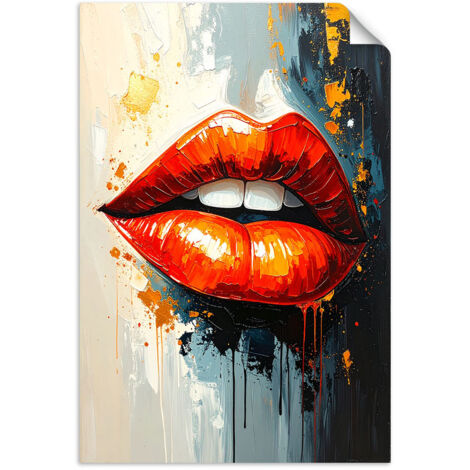 Selbstklebendes Poster – Wandsticker Rote Lippen 60x90 cm