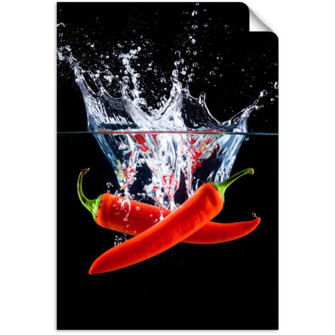 Selbstklebendes Poster – Wandsticker Rote Paprika in Wasser 40x60 cm